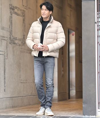 ベージュダウンで作る大人カジュアル