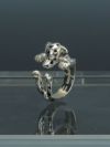 ドッグフィーバーDOGFEVER/ダルメシアン/DALMATIAN/ハグリング/イタリアからのカスタムハンドメイド。押してサイズ調整可能、アニマルシルバーリングメンズレディース）n