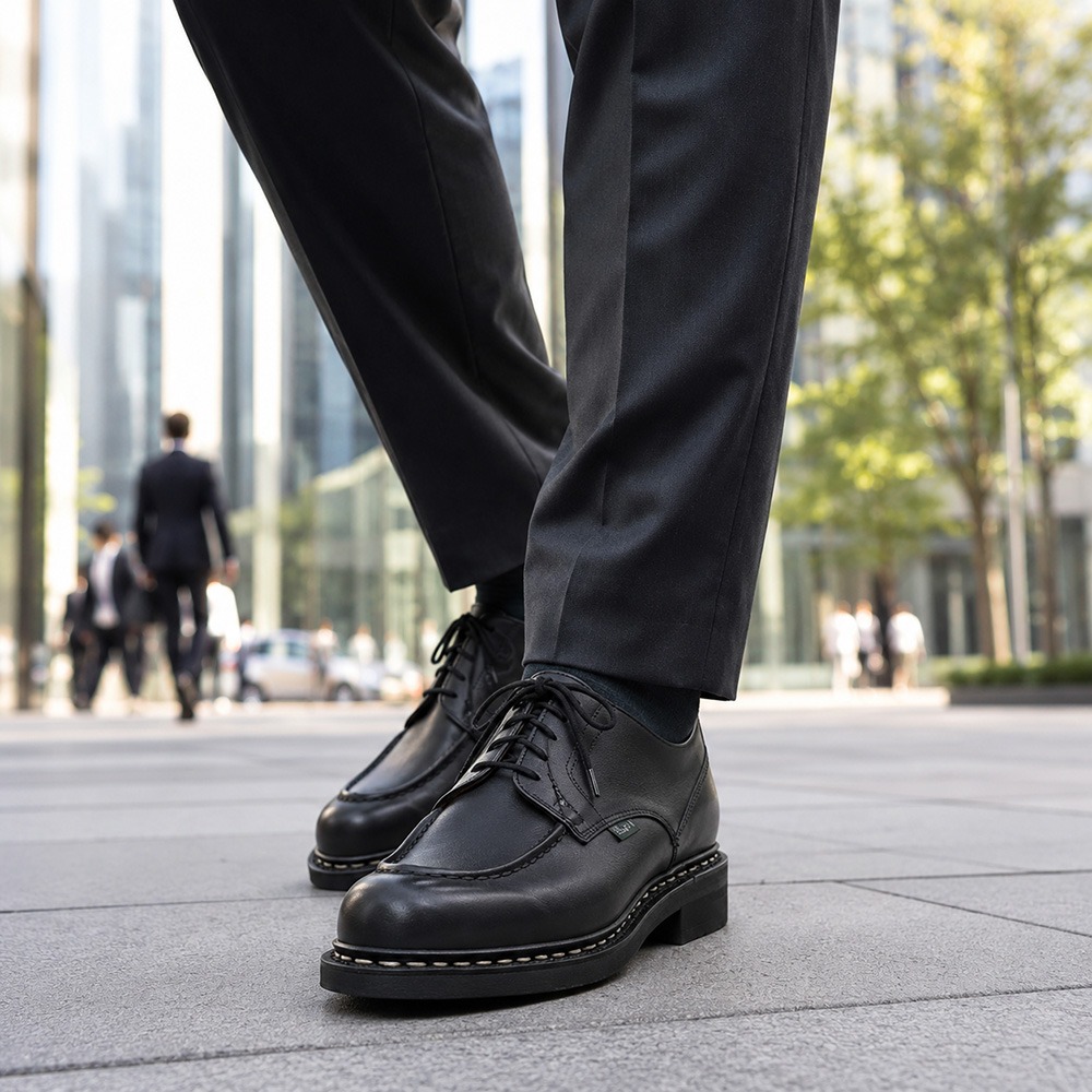 パラブーツ[paraboot][シャンボード]アウトドア仕様の機能を継承したUチップブラックシューズ[chambord]