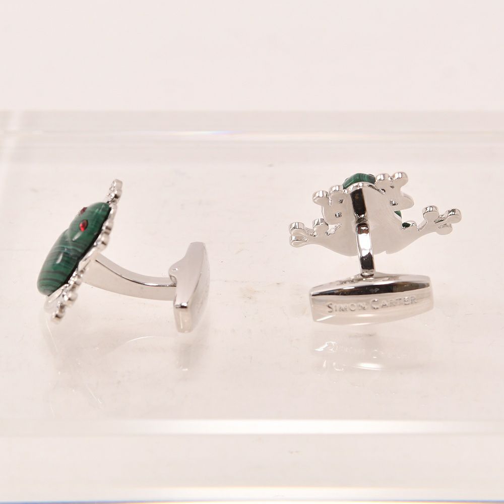 サイモンカーターSIMONCARTER[蛙カエル]赤い眼がモンスター的！芸術的なアニマルモチーフ、DarwinFrogCufflinksカフリンクス、メンズアクセサリー）n