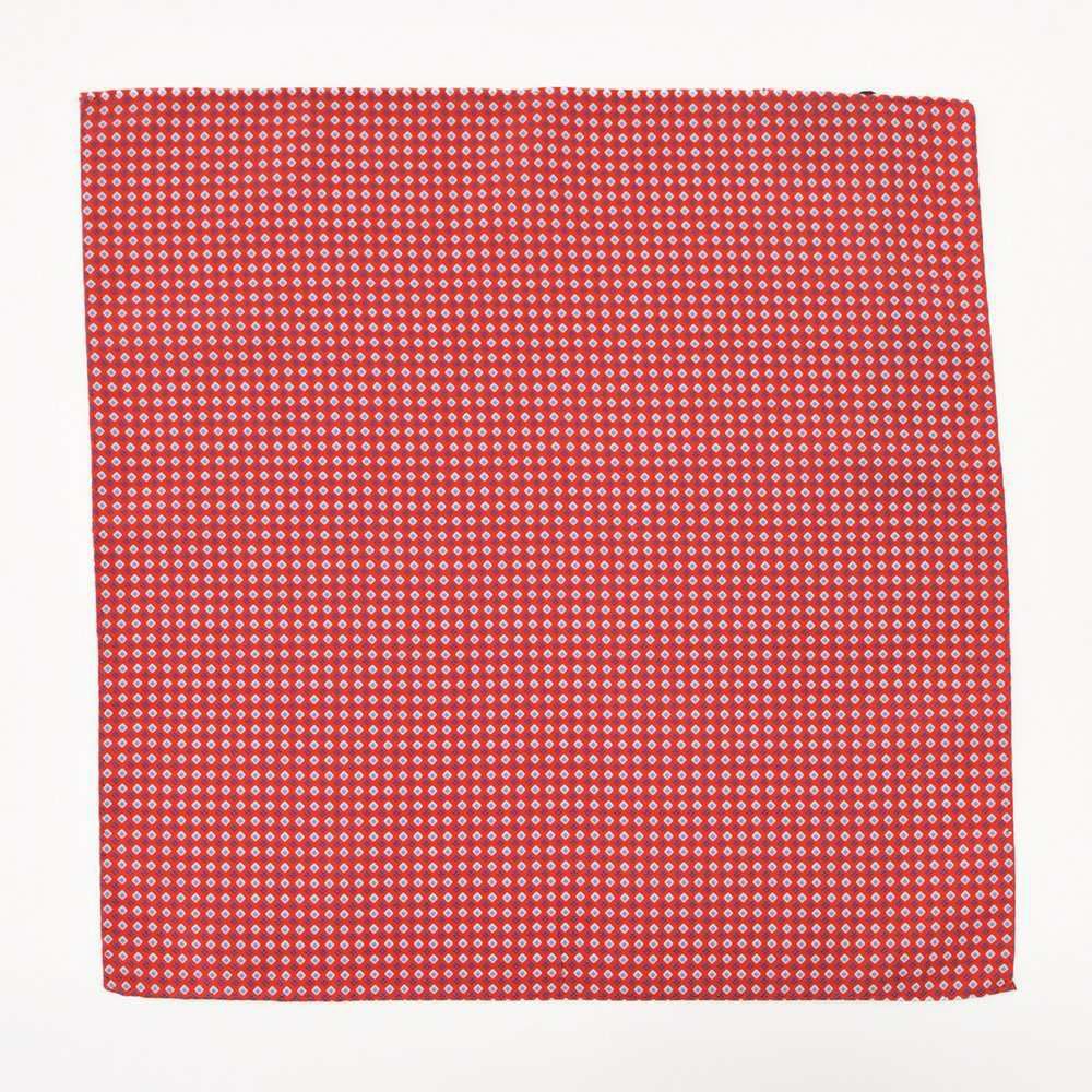 ウルトゥラーレULTURALEレッドカラーシルクチーフフォーマルスクエア柄イタリア製ナポリブランドメンズアクセサリー