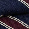 ウルトゥラーレULTURALEボルドーレッドネイビーレジメンタル模様トラッドビジネスシルク100％シースルー系のざっくり織り絹ニットネクタイブランドネクタイ
