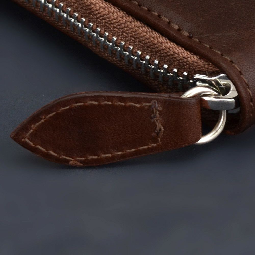 トリアンゴロTRIANGOLOタンニングなめし革マロンブラウンイタリアンレザーバケッタジップラウンド・ロングウォレット長財布ブランドメンズ