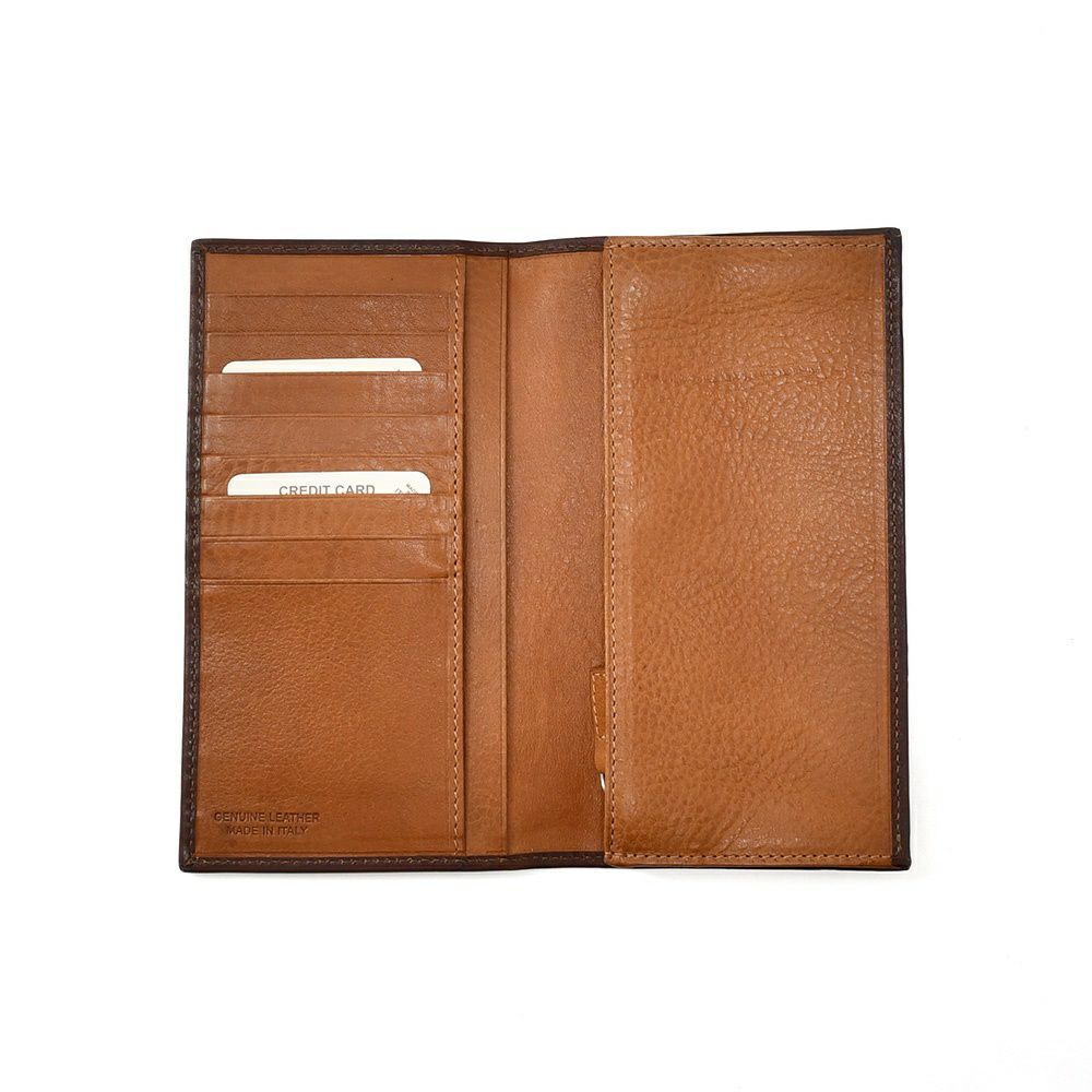 トリアンゴロTRIANGOLOイタリアンレザーSant'Agataサンタガタモデルマロンブラウン紙幣は折って収納カード派の方へのスリムウォレット二つ折り財布カードケース男女兼用