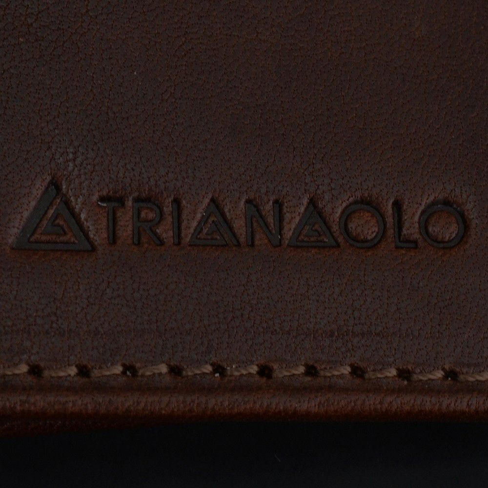 トリアンゴロTRIANGOLOイタリアンレザーSant'Agataサンタガタモデルマロンブラウン紙幣は折って収納カード派の方へのスリムウォレット二つ折り財布カードケース男女兼用