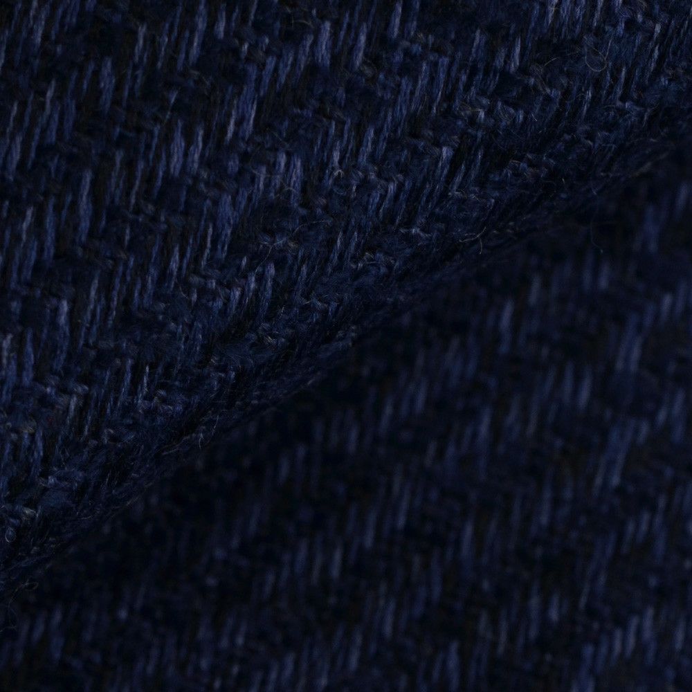 ウルトゥラーレULTURALEネイビーブルートレピエゲ3つ折りネクタイ二枚地シルクウールフラノ調ヘリンボン織りネクタイブランド