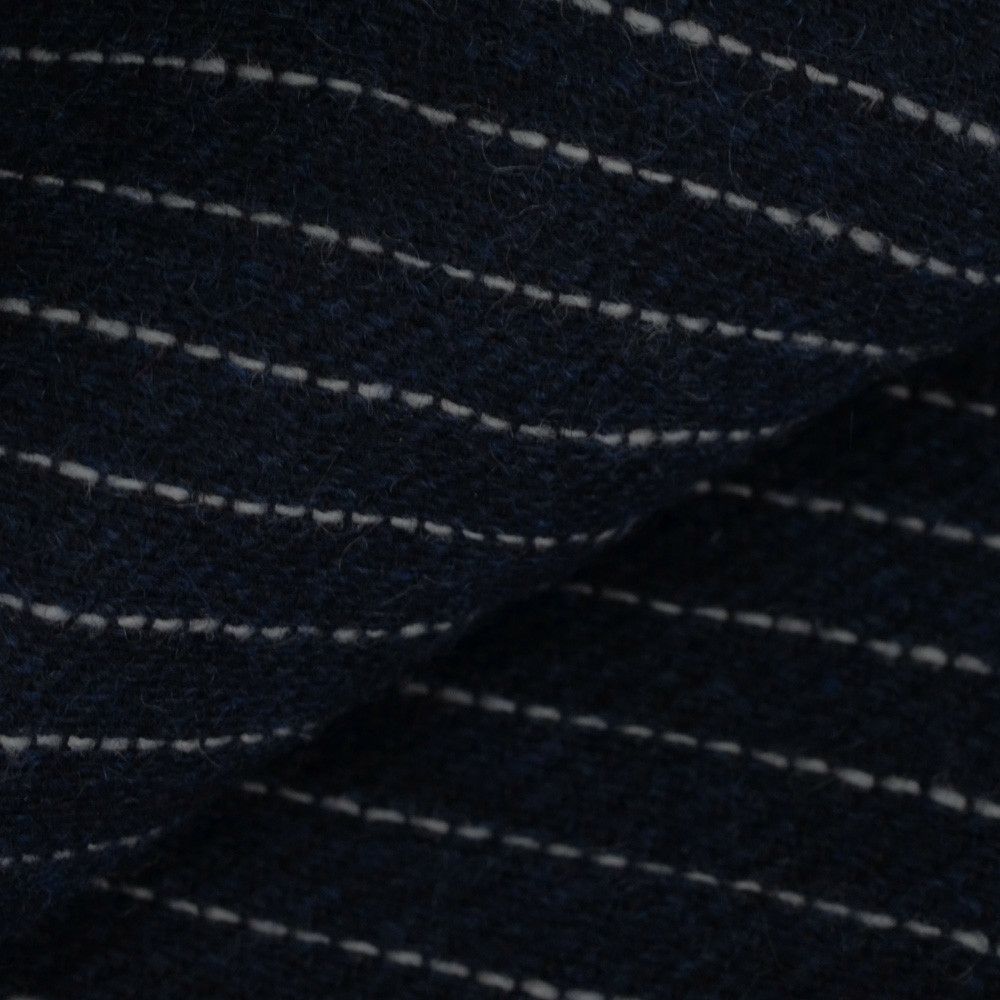 ウルトゥラーレULTURALEネイビーホワイトレジメンタル柄トレピエゲ3つ折りネクタイカシミア100％一枚地仕立てプレゼント