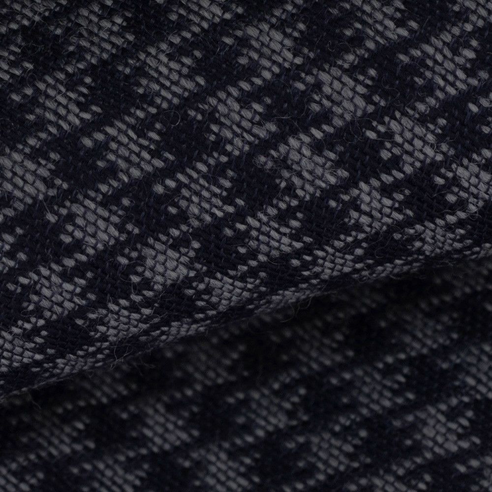 ウルトゥラーレULTURALEネイビーグレー千鳥柄ハウンドトゥーストレピエゲ3つ折りネクタイウールシルク一枚地仕立てプレゼント