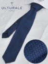 ウルトゥラーレULTURALEブルーシルクニット100％織り柄シアー大剣6.5cm清涼夏用メンズアクセサリー