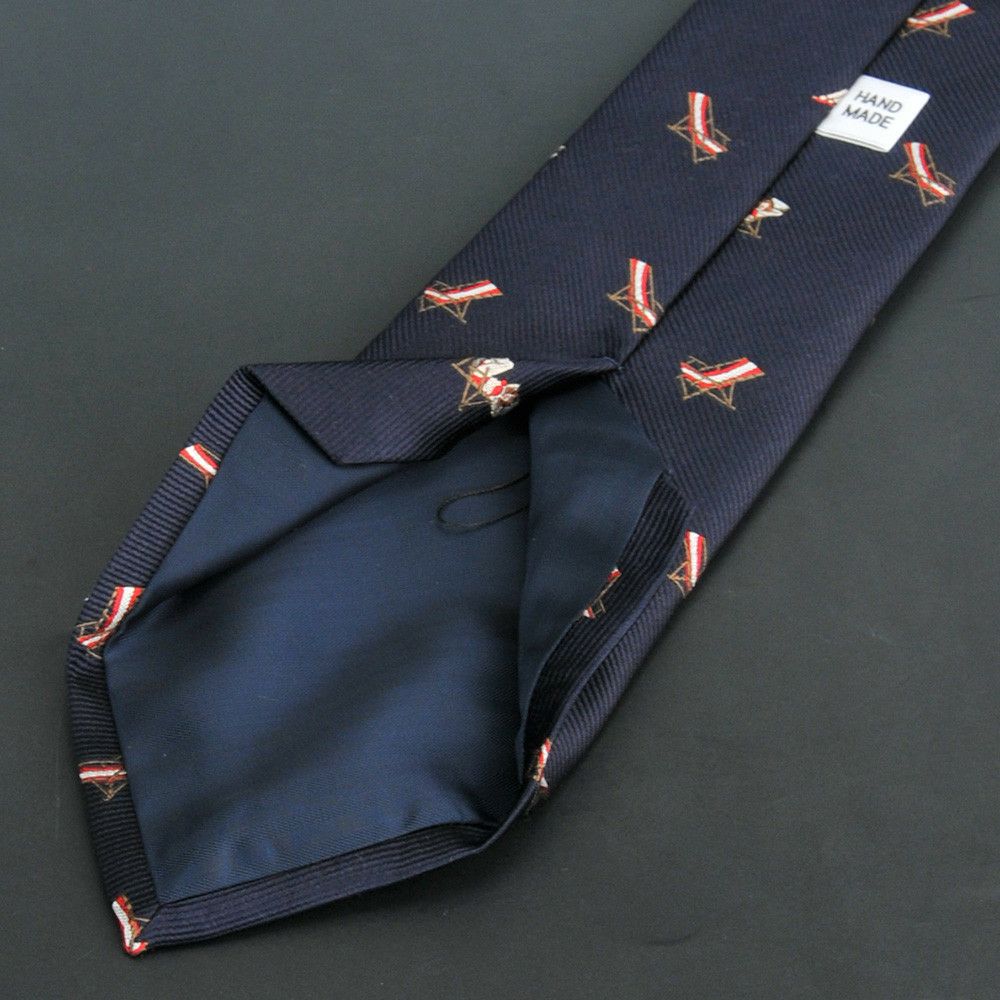 アランスミシーALANSMITHEEデッキチェアネイビービーチで涼むビキニお姉さんシルクネクタイ日本製