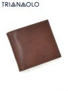 トリアンゴロTRIANGOLOイタリア製バケッタレザーマロンブラウン茶小銭入れなしカード&お札専用二つ折り財布プレゼントギフト18春夏