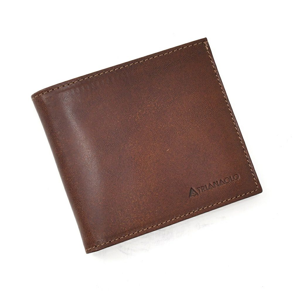 トリアンゴロTRIANGOLOイタリア製バケッタレザーマロンブラウン茶小銭入れなしカード&お札専用二つ折り財布プレゼントギフト18春夏