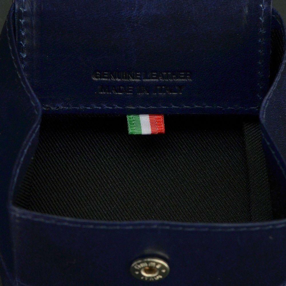 トリアンゴロTRIANGOLOイタリア製バケッタレザーネイビーブルー青小銭入れコインケースプレゼントギフト18春夏