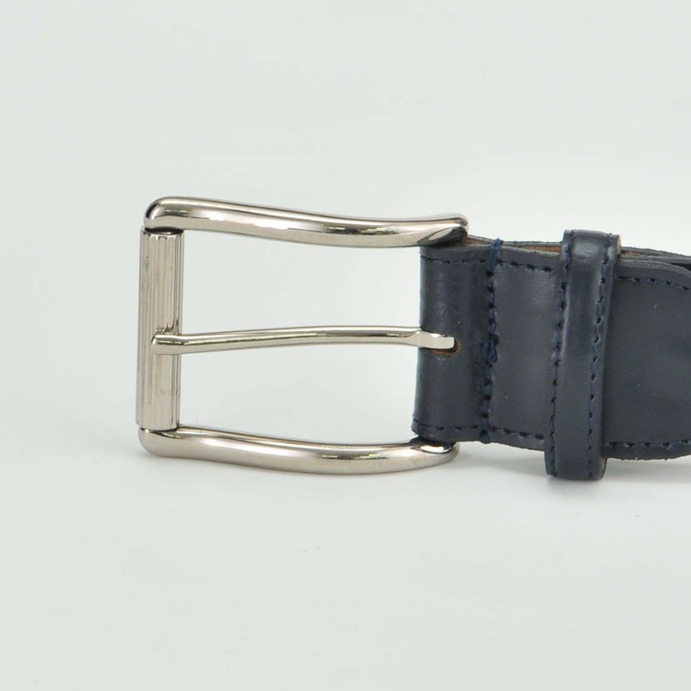 【ポイント５倍(要エントリー)】プレディビーノ[ネイビー]マリンスタイルから紺ブレまでマルチに対応するスムースレザーベルト
