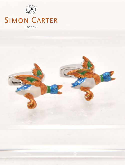 サイモンカーターSIMONCARTER[FlyingDuck]フライングダック！カラーリングが鮮やか手元軽やかなアニマルモチーフ鳥カフス、アクセサリー、メンズ、ギフト）n