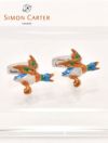 サイモンカーターSIMONCARTER[FlyingDuck]フライングダック！カラーリングが鮮やか手元軽やかなアニマルモチーフ鳥カフス、アクセサリー、メンズ、ギフト）n