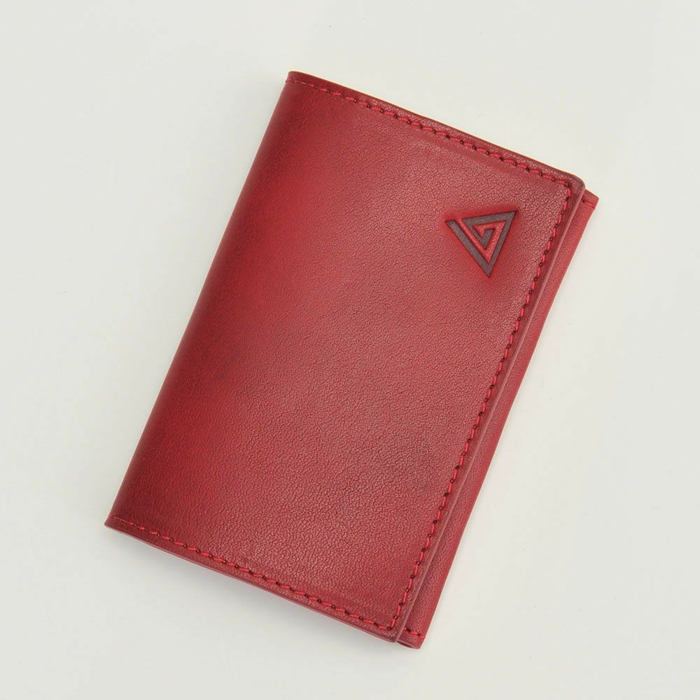 トリアンゴロTRIANGOLOイタリア製レザー名刺入れマロンブラウンカードケース茶革工房ブランド男女兼用