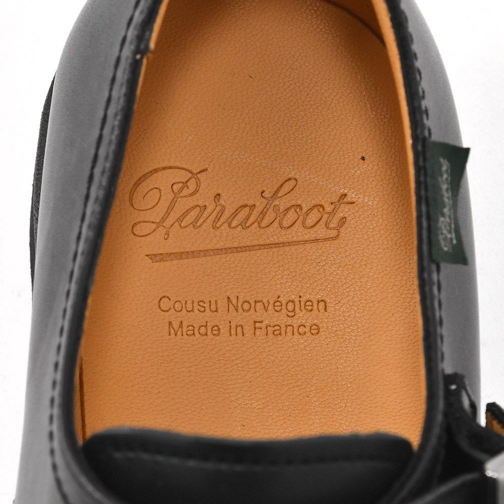 パラブーツ国内正規品PARABOOTブラックPOEポーモデルLISオイルドレザースマートさ増したニューダブルモンクシューズメンズ19秋冬新作