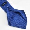 ウルトゥラーレULTURALEメンズアクセサリーシルク100％ジオメトリックブルー＆ブルートレピエゲ3つ折りネクタイイタリア製剣先幅7cmナロー