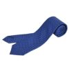 ウルトゥラーレULTURALEメンズアクセサリーシルク100％ジオメトリックブルー＆ブルートレピエゲ3つ折りネクタイイタリア製剣先幅7cmナロー