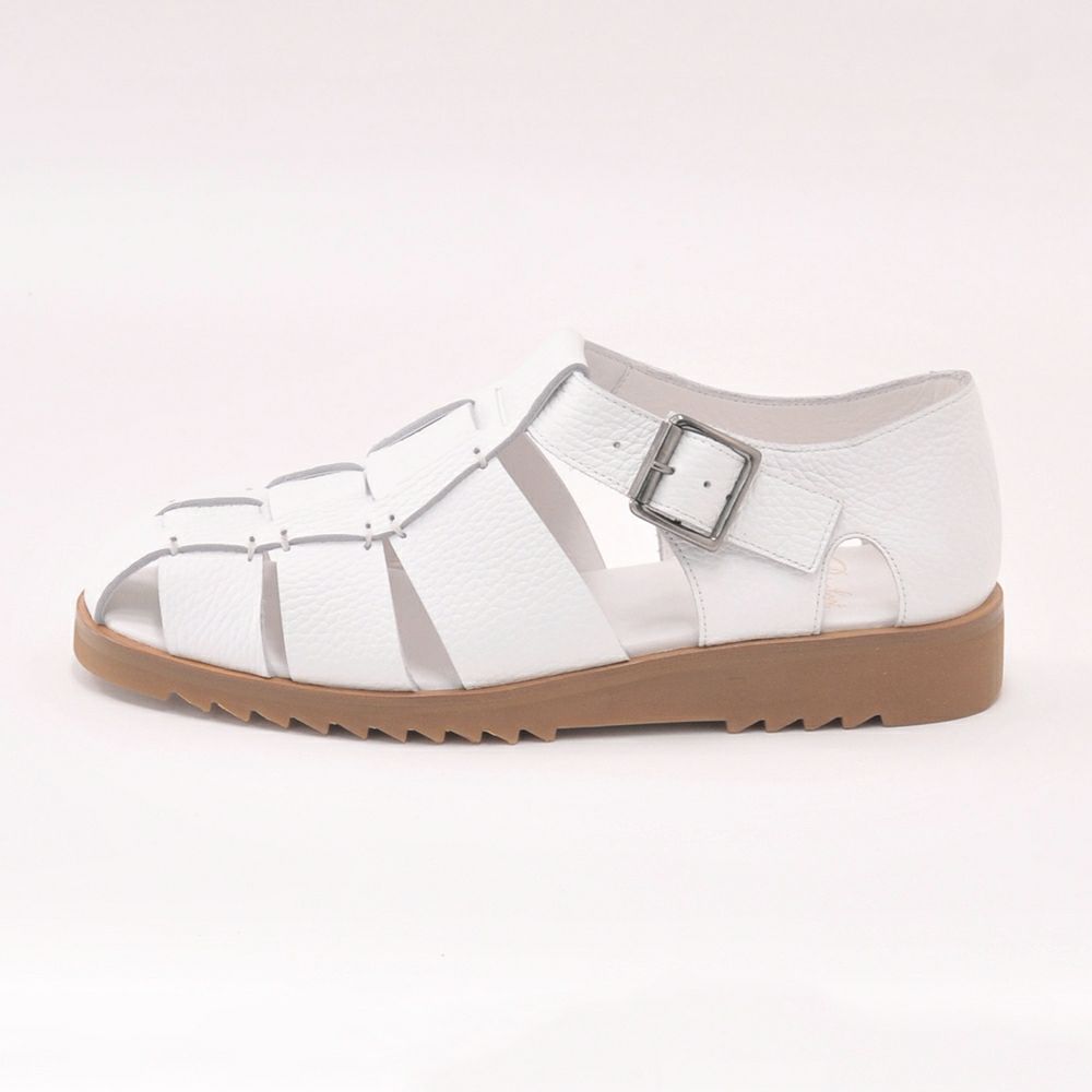 パラブーツ国内正規品メンズサンダルPARABOOTパシフィックPACIFICホワイトオイルドレザーグルカグラディエーター編み込み革イタリア製