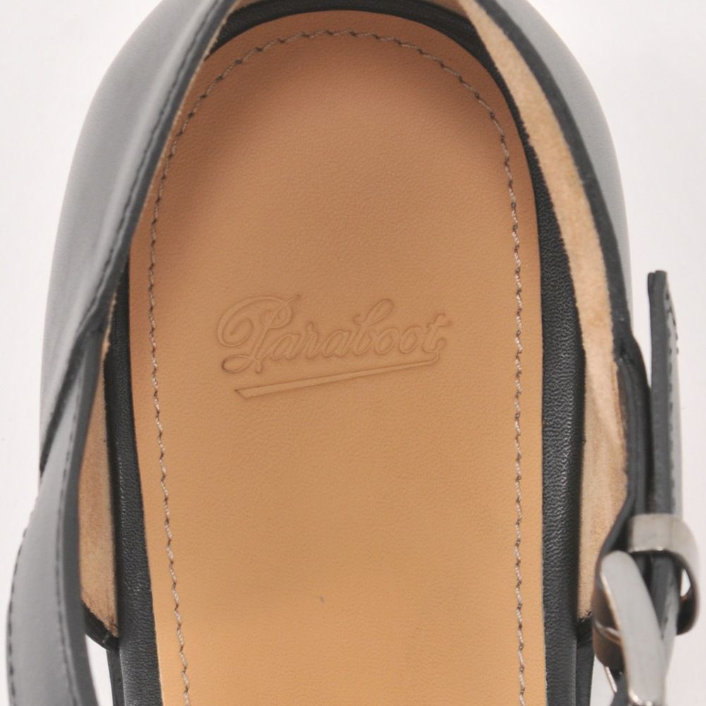 パラブーツ国内正規品PARABOOTフェレットメンズサンダルFERRETブラックオイルドレザーグラディエーター編み込みレザーグルカサンダル