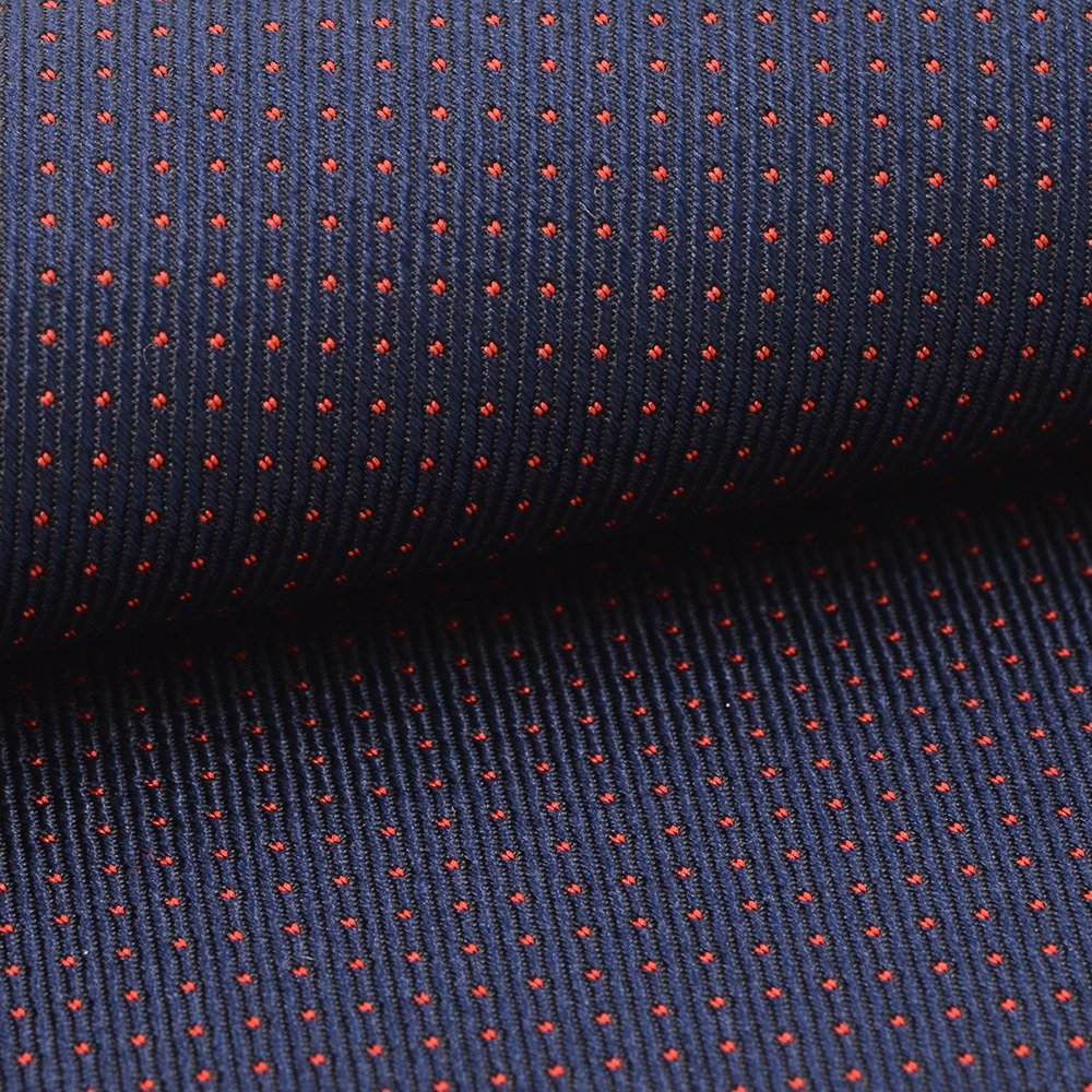 ウルトゥラーレULTURALEメンズポケットチーフイタリアブランドネイビーカラースモールドット赤の水玉刺繍パーティーアクセサリー封筒型ケース付