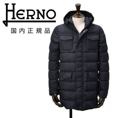 ヘルノHERNO国内正規品ダウンジャケットメンズフーデッドpi0191uポーラテックダウンコートネイビーナイロンシャーモニーアウター撥水でらでら公式ブランド