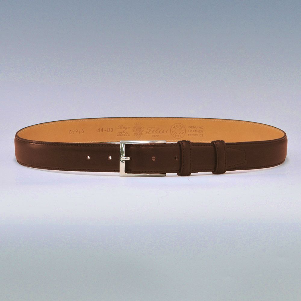 フェリージ国内正規品felisi699/6Aメンズレザーベルトスクエアバックル3cm幅レディース兼用ダークブラウン