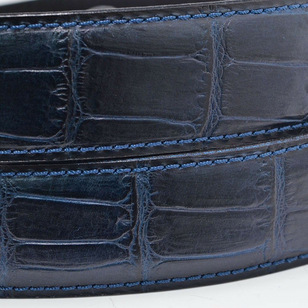 フェリージfelisi国内正規品メンズレザーベルトエンボスクロコ型押し85/07/SA3cm幅スクエアバックルシルバーブルーネイビーエレガント上品細い長さカット不可