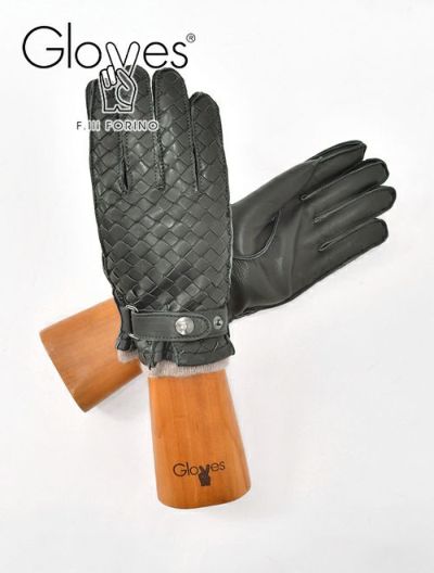 グローブス gloves メンズ 革手袋 fa196 オレンジ 3本ライン ブラック