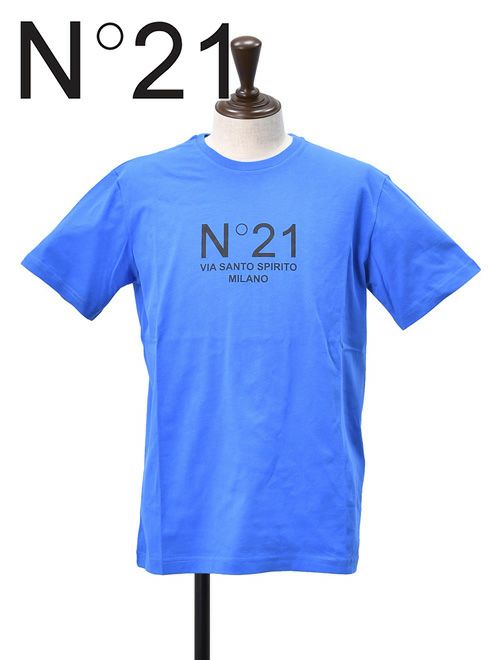 ヌメロ ヴェントゥーノ N°21 メンズ ロゴプリントTシャツ ブルー 半袖カットソー Logo-Print T-Shirt リラックスフィット  イタリア インポートブランド 国内正規品 | Octet オクテット 名古屋 by林商店 | メンズ通販セレクトショップ