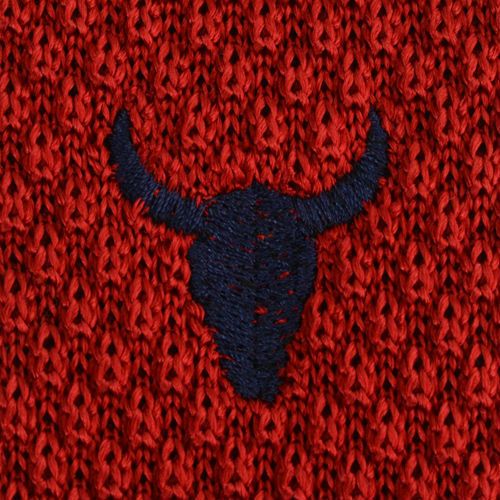 フェルッチミラノFERRUCCI36-TESCHIO/かなり怖い系のスカル顔ステッチシルクニットネクタイ）n