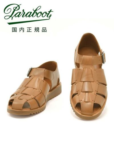 パラブーツPARABOOTグルカサンダルメンズパシフィックPACIFICオイルドレザーコニャックグラディエーター編み込みストラップ調節国内正規品でらでら公式