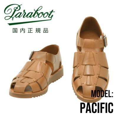 パラブーツPARABOOTグルカサンダルメンズパシフィックPACIFICオイルドレザーコニャックグラディエーター編み込みストラップ調節国内正規品でらでら公式