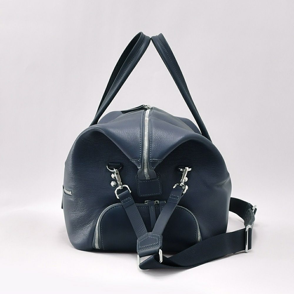 ルンディlundiボストンバッグメンズトラベル用鞄WILSONウィルソンフルグレインレザーマリンブルーベジタブルタンニンスポーツボストンフランス国内正規品でらでら公式ブランド