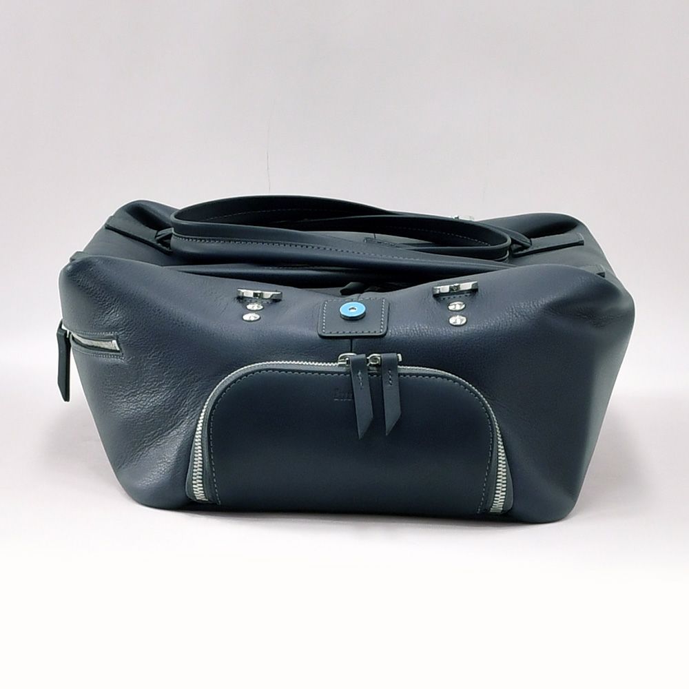 ルンディlundiボストンバッグメンズトラベル用鞄WILSONウィルソンフルグレインレザーマリンブルーベジタブルタンニンスポーツボストンフランス国内正規品でらでら公式ブランド