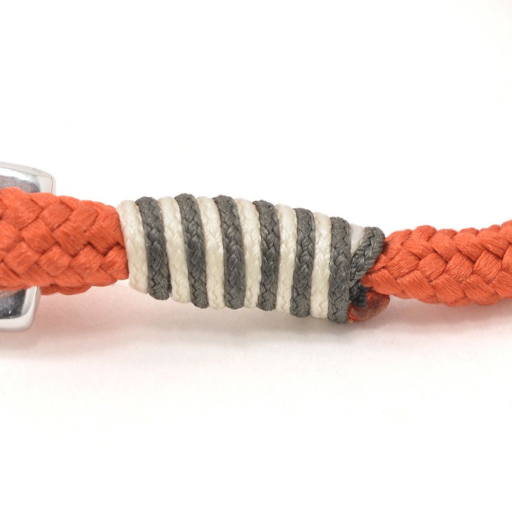 Bijoyビジョイブレスレットユニセックスコードバングル紐タイプ錨フックオレンジポリエステルニッケル・リードフリー真鍮ハンドメイドフランス製