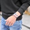 Bijoyビジョイブレスレットユニセックスコードバングル紐タイプ錨フックオレンジポリエステルニッケル・リードフリー真鍮ハンドメイドフランス製