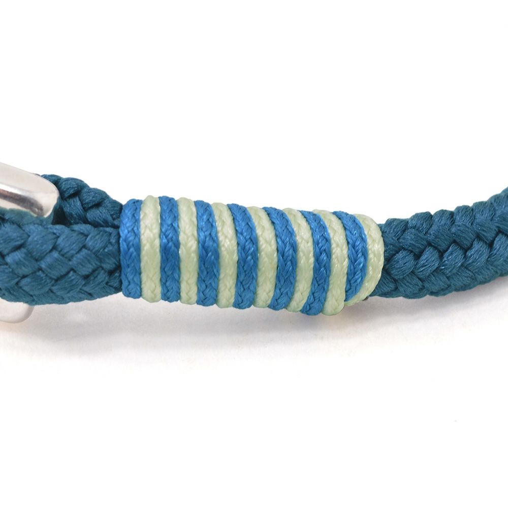 Bijoyビジョイブレスレットユニセックスロープバングル紐タイプ錨フックマリンブルーポリエステルニッケル・リードフリー真鍮ハンドメイドフランス製