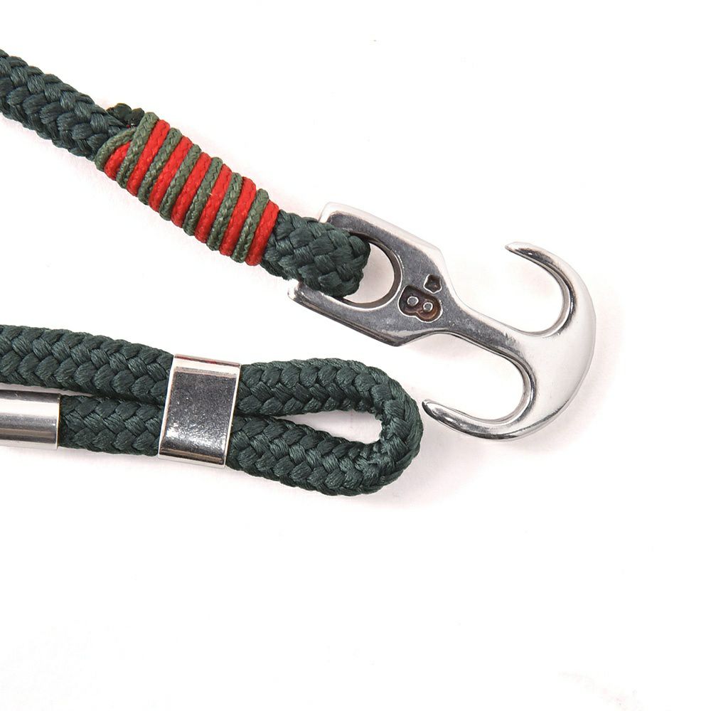 Bijoyビジョイブレスレットユニセックスロープバングル紐タイプ錨フックアルドアーズチャコールグレーポリエステルニッケル・リードフリー真鍮ハンドメイドフランス製