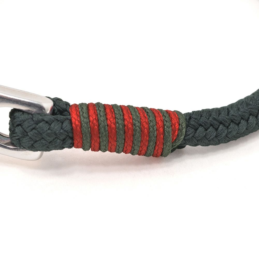 Bijoyビジョイブレスレットユニセックスロープバングル紐タイプ錨フックアルドアーズチャコールグレーポリエステルニッケル・リードフリー真鍮ハンドメイドフランス製