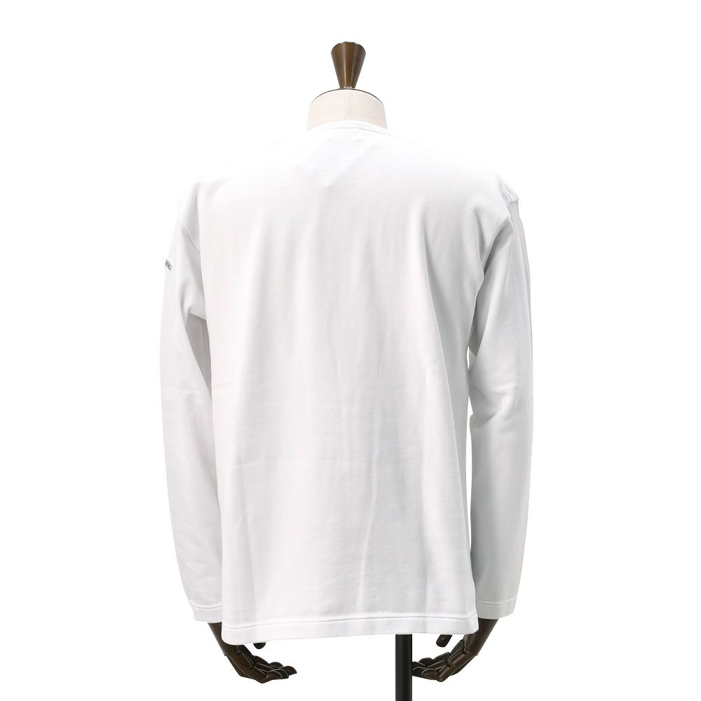 カネルKANELLバスクシャツメンズ長袖ニットソーボナパルトBONAPARTEクルーネックホワイト無地オーガニックコットンヴィンテージリブ国内正規品でらでら公式ブランド