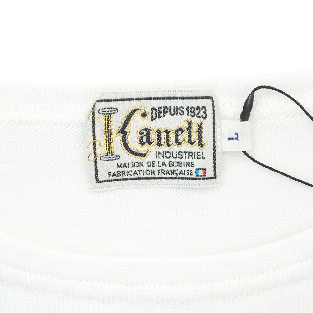 カネルKANELLバスクシャツメンズ長袖ニットソーボナパルトBONAPARTEクルーネックホワイト無地オーガニックコットンヴィンテージリブ国内正規品でらでら公式ブランド