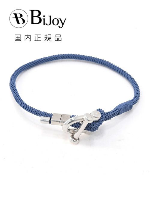 Bijoyビジョイブレスレットユニセックスロープバングルトグル式マリンブルーポリエステルニッケル・リードフリー真鍮ハンドメイドプレゼントフランス製国内正規品