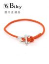 Bijoyビジョイブレスレットユニセックスロープバングルトグル式オレンジポリエステルニッケル・リードフリー真鍮ハンドメイドプレゼントフランス製国内正規品