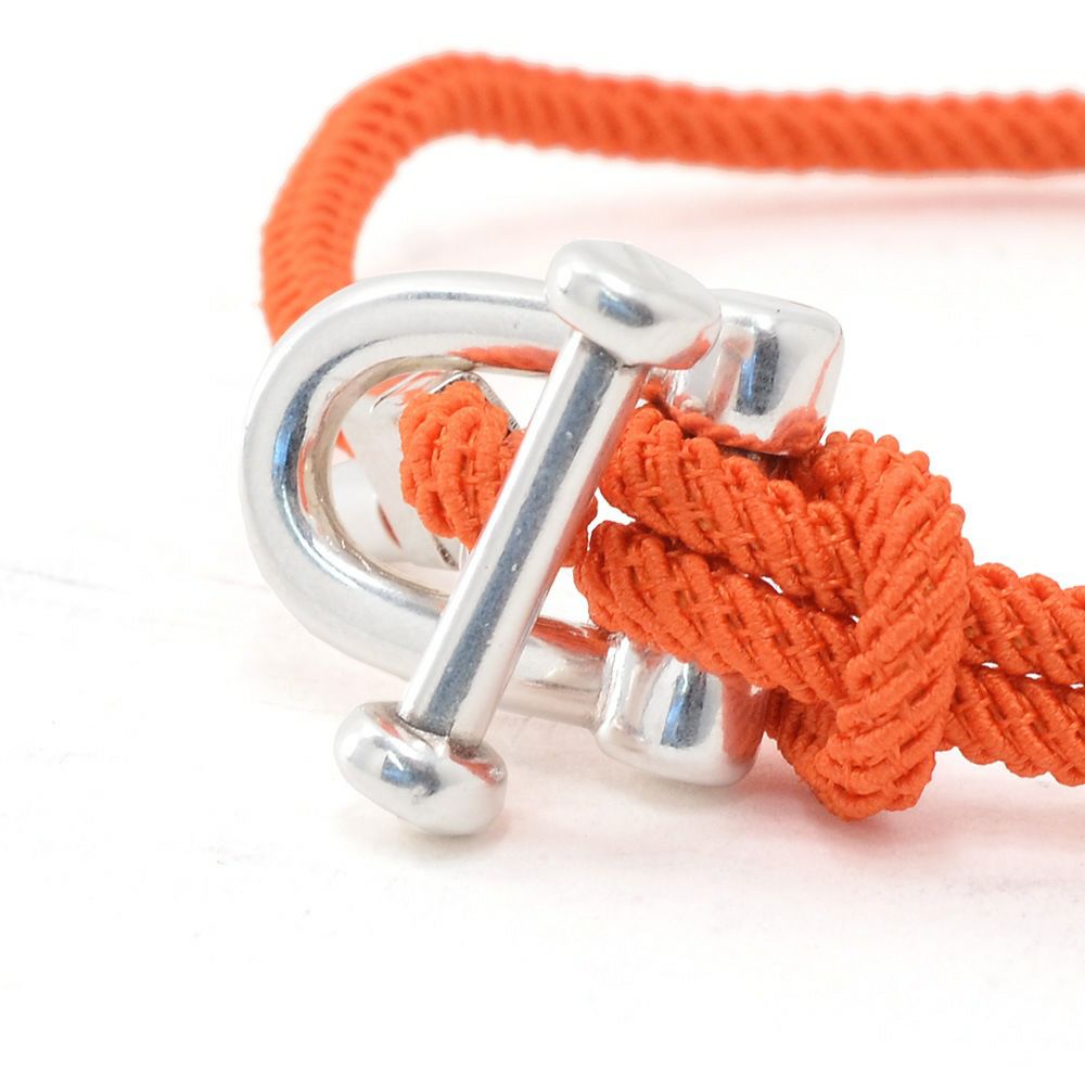 Bijoyビジョイブレスレットユニセックスロープバングルトグル式オレンジポリエステルニッケル・リードフリー真鍮ハンドメイドプレゼントフランス製国内正規品