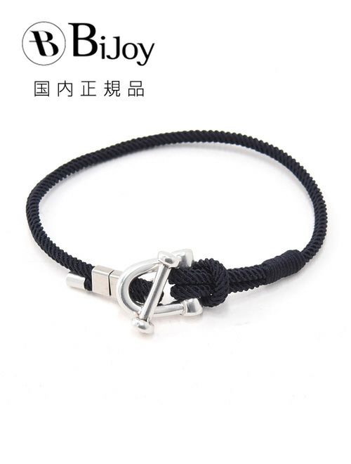 Bijoyビジョイブレスレットユニセックスロープバングルトグル式ネイビーポリエステルニッケル・リードフリー真鍮ハンドメイドプレゼントフランス製国内正規品