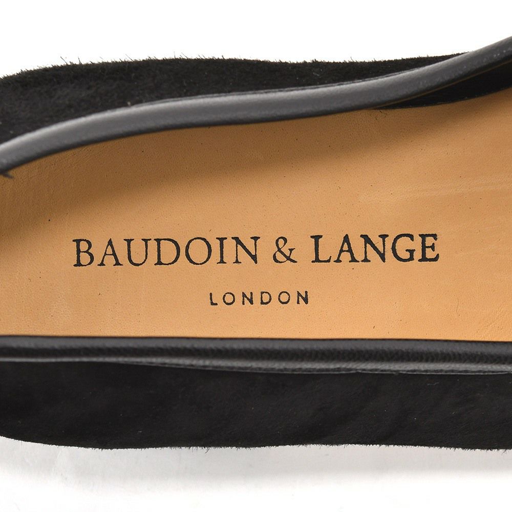 ボードインアンドランジBAUDOIN&LANGEベルジャンシューズメンズSaganモデルクラシックタッセルローファーClassicTasselsブラックスエードレザー国内正規品でらでら公式ブランド