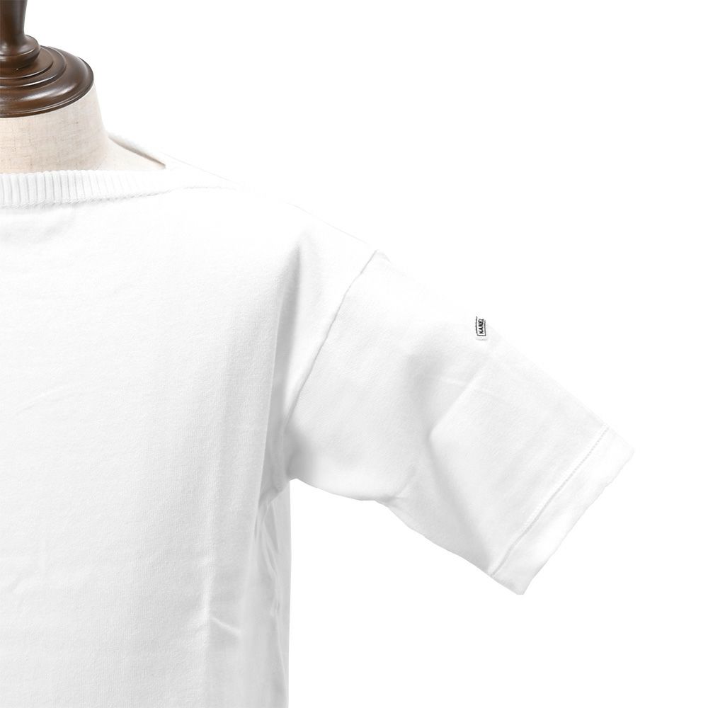 カネルKANELL半袖ニットソーメンズバスクシャツサマーセーターISOLDEイソルデボートネックホワイト無地オーガニックコットンボックスシルエットでらでら公式ブランド